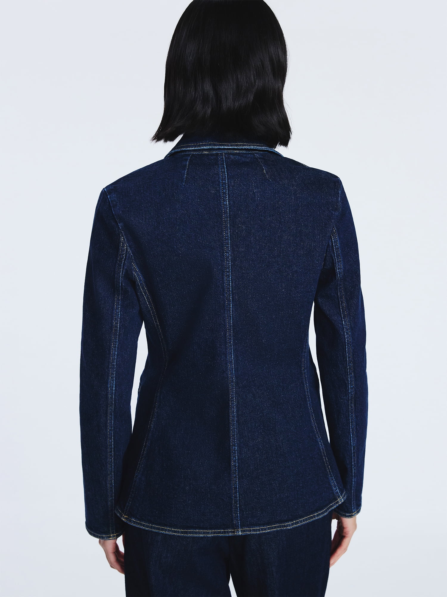 Free Assembly Women's Single Breasted Denim Blazer, Sizes XS-XXL