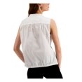 thumbnail image 2 of Alfani Women's Solid Sleeveless Jewel Neck Button Up Top White Size Large, 2 of 3