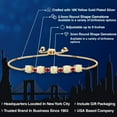thumbnail image 2 of Gem Stone King 1.74 Ct Round Cabochon White Ethiopian Opal Red Created Ruby 18K Yellow Gold Plated Silver Bracelet for Women, 2 of 5