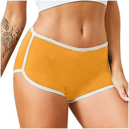 Oplxuo Women s Cotton Underwear Briefs Colorblock Sexy Booty Shorts Breathable Sporty Boxers
