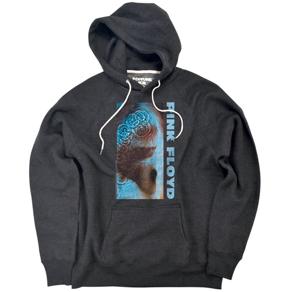 Pink Floyd Meddle Unisex Adult Slim Fit Pull-Over Heather Hoodie, Charcoal, Small