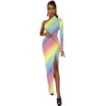 thumbnail image 4 of Colorful Polka Dot Maxi Dress Long Sleeve Abstract Party Bodycon Dresses Autumn Retro Dress Woman Custom Vestidos, 4 of 5