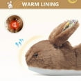 thumbnail image 4 of Women's Fluffy Rabbit Slippers With Floral Ears Plush Bunny Bedroom House Shoes Adult Cotton Cute Indoor Winter Non Slip Animal Slippers, 4 of 6