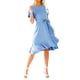 thumbnail image 2 of Txlixc Vestido Midi de Verano para Mujer Color Sólido Manga Corta Dobladillo Irregular Vestido con Cinturón Txlixc  Moda, 2 of 6