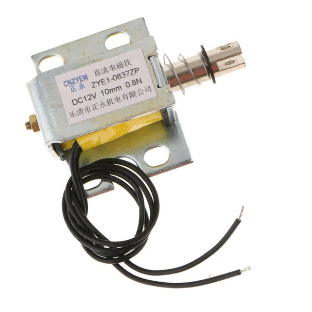 ZYE1-0837ZP DC12 10mm 0.8N Tipo de empuje de Electroimán de solenoide de movimiento lineal