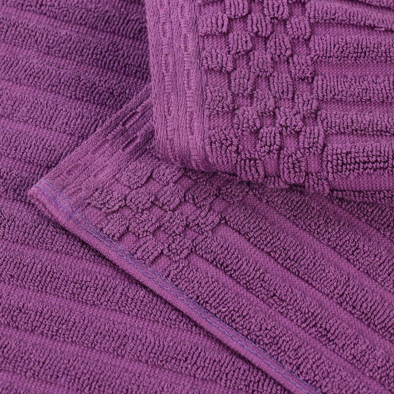 Superior Soho Ribbed Cotton 8-Piece Assorted Towel Set, Plum