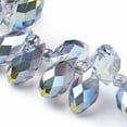 thumbnail image 3 of Electroplate Glass Faceted Teardrop Beads Strands Top Drilled Beads AB color Plated Sky Blue 11.5~13x6mm Hole: 1mm about 100pcs/strand 17.5~19 inch, 3 of 3