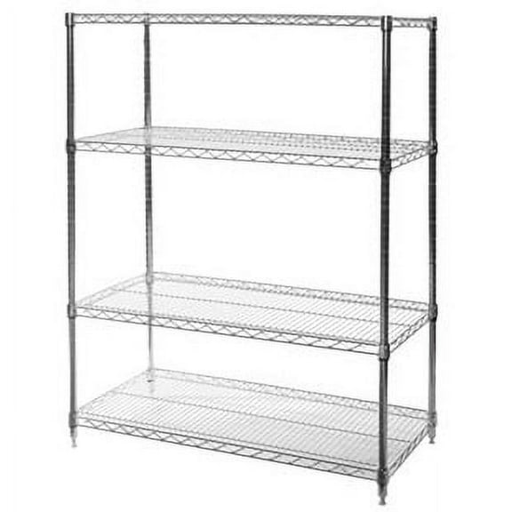 Shelving Inc. 18" d x 42" w x 96" h Chrome Wire Shelving with 4 Shelves