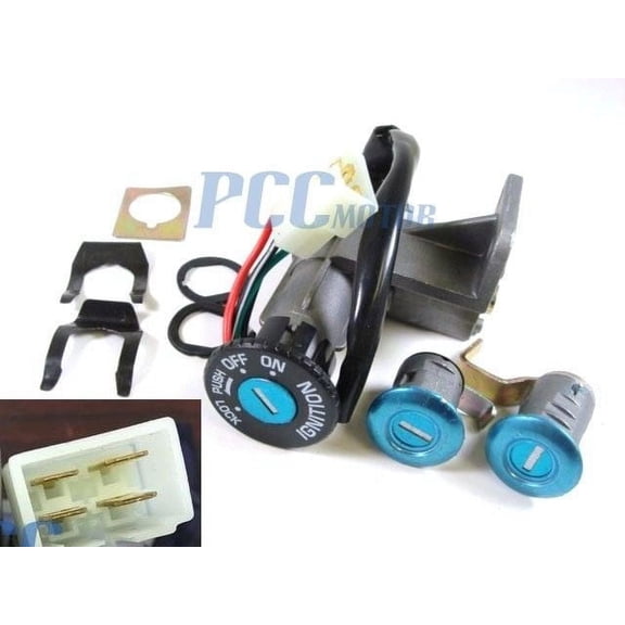 Pcc Engine Ignition Switch Key Set 4-Wire Configuration for Mopeds and Scooters