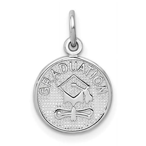 Finest Gold 14K White Gold Polished Graduation Disc Charm