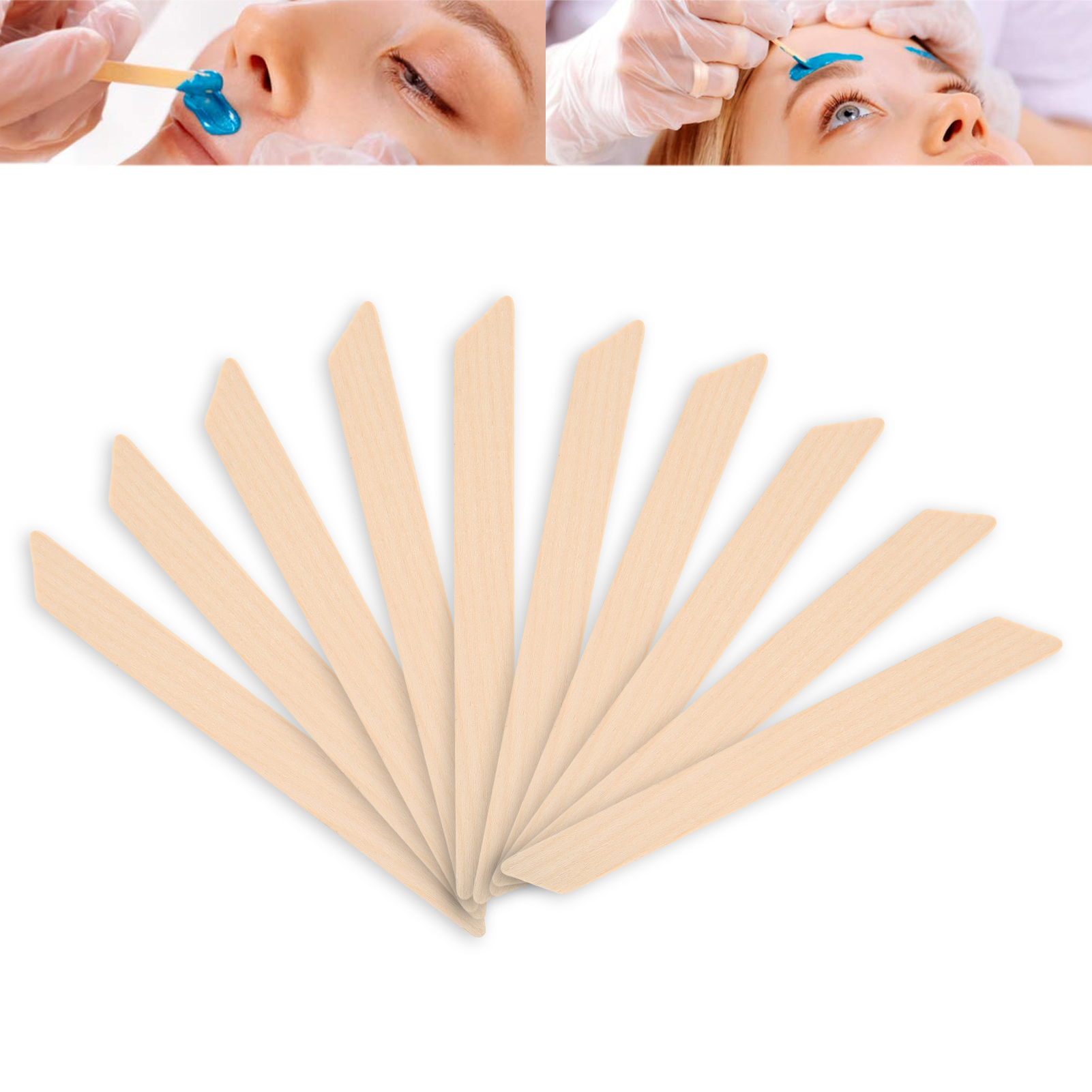 TOPINCN 10pcs Wooden Wax Sticks Wax Spatulas Wax Applicator Leg Arm Facial  Hair Removal Tool,Wooden Wax Applicator 