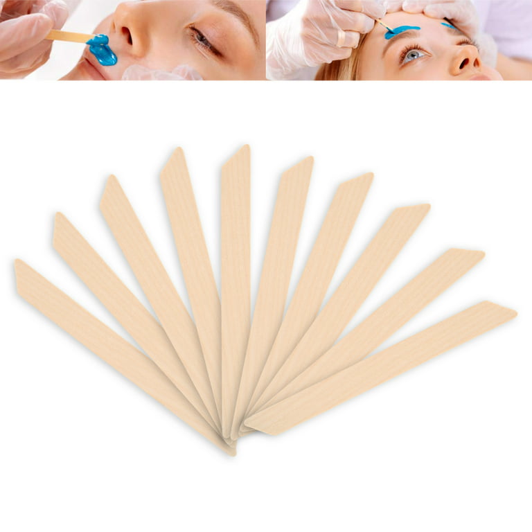 TOPINCN 10pcs Wooden Wax Sticks Wax Spatulas Wax Applicator Leg Arm Facial  Hair Removal Tool,Wooden Wax Applicator 