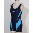 thumbnail image 4 of Raenseen Women's Boyleg One Piece Swimsuit Athletic Sports Training Swimwear UPF 50+ Sun Protection Blue 4XL/XL, 4 of 8