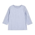 thumbnail image 4 of ThriftyPlait Casual Striped Tops for Women Cotton Crewneck 3/4 Sleeve T-Shirt Loose Slimming Drape Tunic Comfy Layering Everyday Office Knit Tops, 4 of 6