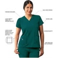 thumbnail image 3 of Adar Addition Scrubs For Women - Modern V-Neck Scrub Top, 3 of 8