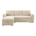 thumbnail image 6 of "Naomi Home 78"" Convertible Leather Sleeper Sofa, L-Shaped Couch with Storage Chaise, Gray", 6 of 11