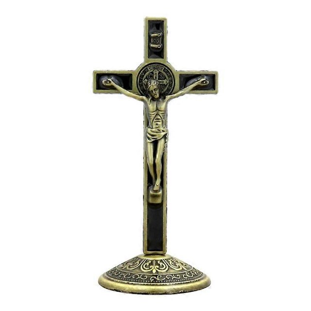 Holy Table Cross Jesus Christ on the Stand Christian Church Relics Figurines Catholic Antique Home Decoration