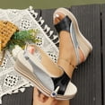 thumbnail image 6 of Dakaela Women's Platform Wedges Sandals Open Toe Buckle Slingback Espadrilles 2.95 Inch Slip on Summer Dressy High Heels Size 6-10 Black, 6 of 9