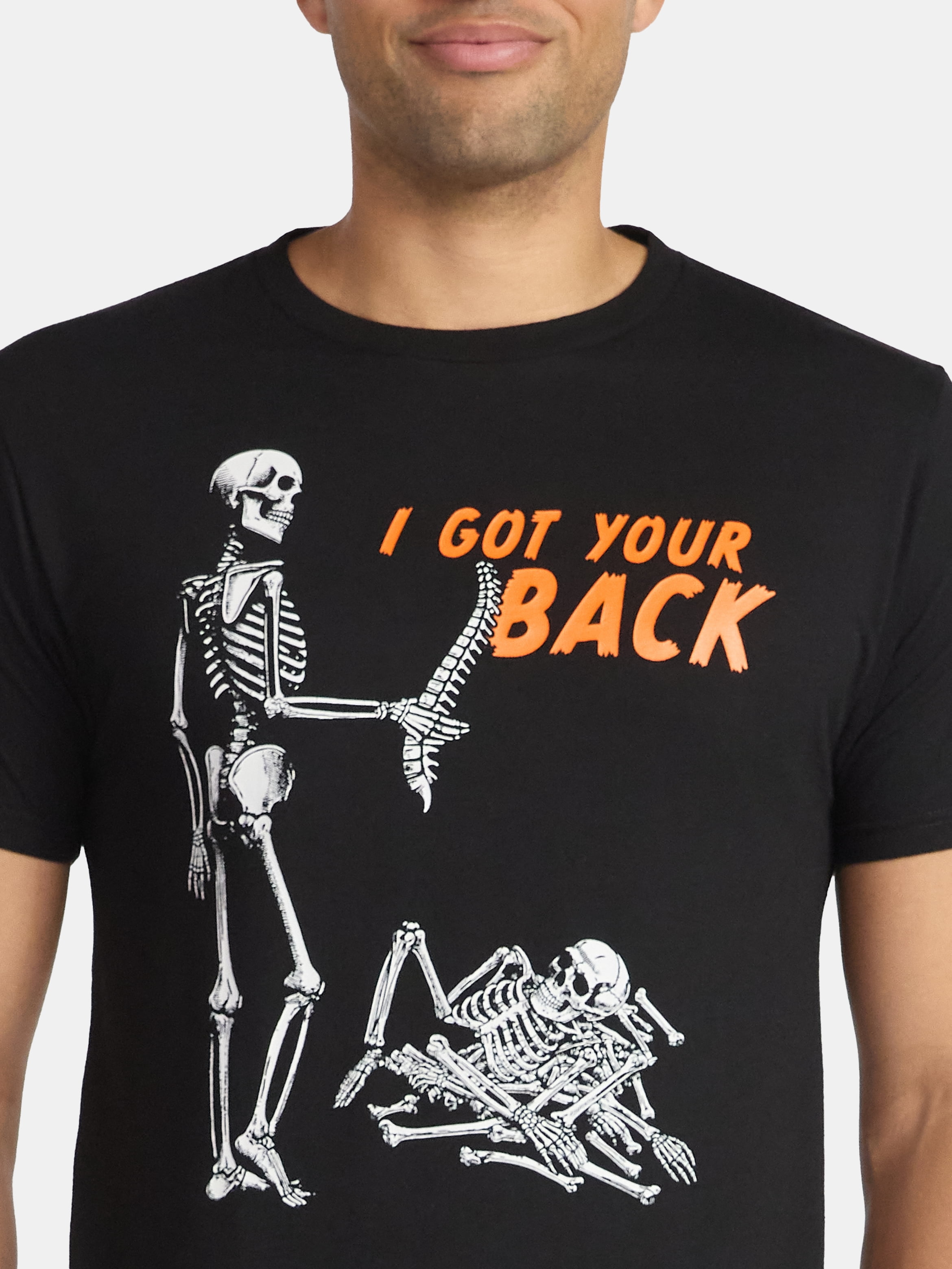 Halloween Men's Skeleton Back Breaker Graphic Tee from Way to Celebrate, Sizes XS-3XL
