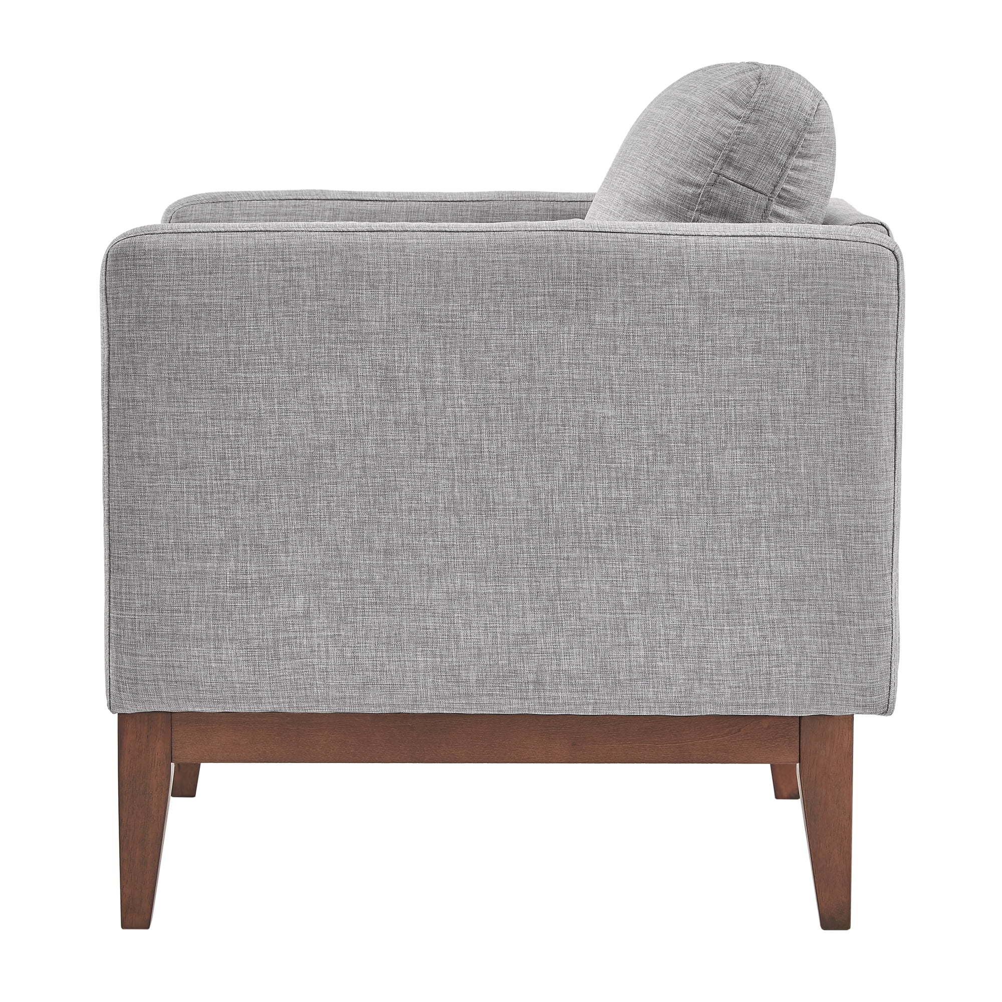 Weston Home Riley Linen Upholstered Accent Chair with Wood Legs, Grey