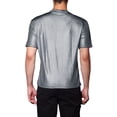 thumbnail image 3 of Camiseta de fiesta disco de manga corta metálica brillante para hombres INSPIRE CHIC S de cuadros plateados, 3 of 7