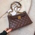 thumbnail image 3 of Bolso pequeño con cadena rómbica, bolso bandolera para mujer, piel artificial, bolso bandolera versátil., 3 of 6