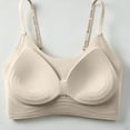 thumbnail image 7 of Women Solid Pullover Wireless Bra, Adjustable Thin Straps Breathable Seamless Light Push Up Comfort Lounge Daily Bralette Gray XL(XL), 7 of 7