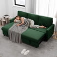 thumbnail image 5 of Walsunny Pull Out Sectional Sleeper Sofa Bed L Shape Couches with Reversible Storage Chaise for Living Rooms Small Rooms Apartment,Green, 5 of 8