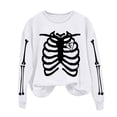 thumbnail image 5 of Inverlee Womens Halloween Sweatshirts Funny Pumpkin Ghost Graphic T-shirt Classic Crewneck Sweatshirt Long Sleeve Dressy Casual Pullover Tops Halloween Party Supplies, 5 of 6