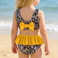 thumbnail image 4 of REDARER Toddler Girls Leopard Print Two Piece Swimsuit with Yellow Ruffled Skirted Bottoms for Summer Beach Wear,12-18 Months, 4 of 8