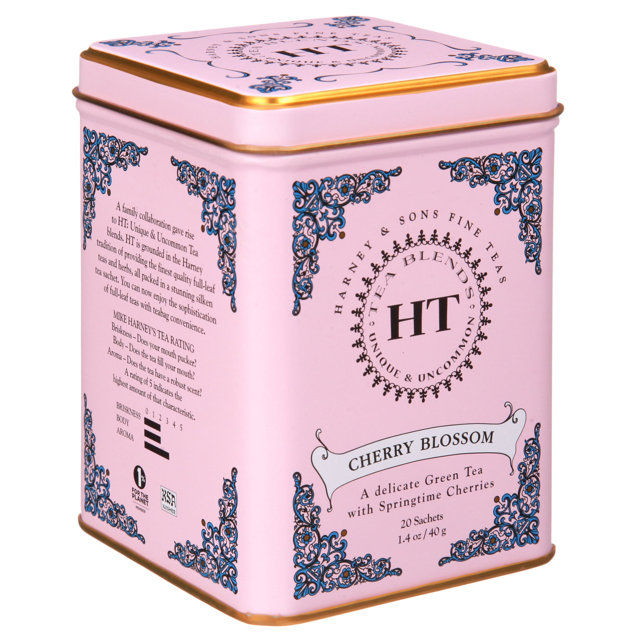 Harney & Sons, Cherry Blossom, Green Tea with Cherry Flavor, 20 Ct