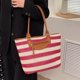 thumbnail image 5 of Bolsa de axila para mujer de axila de punto suave a rayas para viajes de vacaciones Casual diario Tmvgtek Para Estrenar, 5 of 9