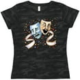 thumbnail image 3 of Inktastic Tragedy and Comedy Stage Masks Women's T-Shirt, 3 of 5