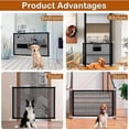 thumbnail image 3 of Puerta para perros interior, puerta para mascotas para escaleras, puertas plegables portátiles de malla de seguridad, puertas de malla para valla de guardia para entrada, pasillo, interior y, 3 of 5