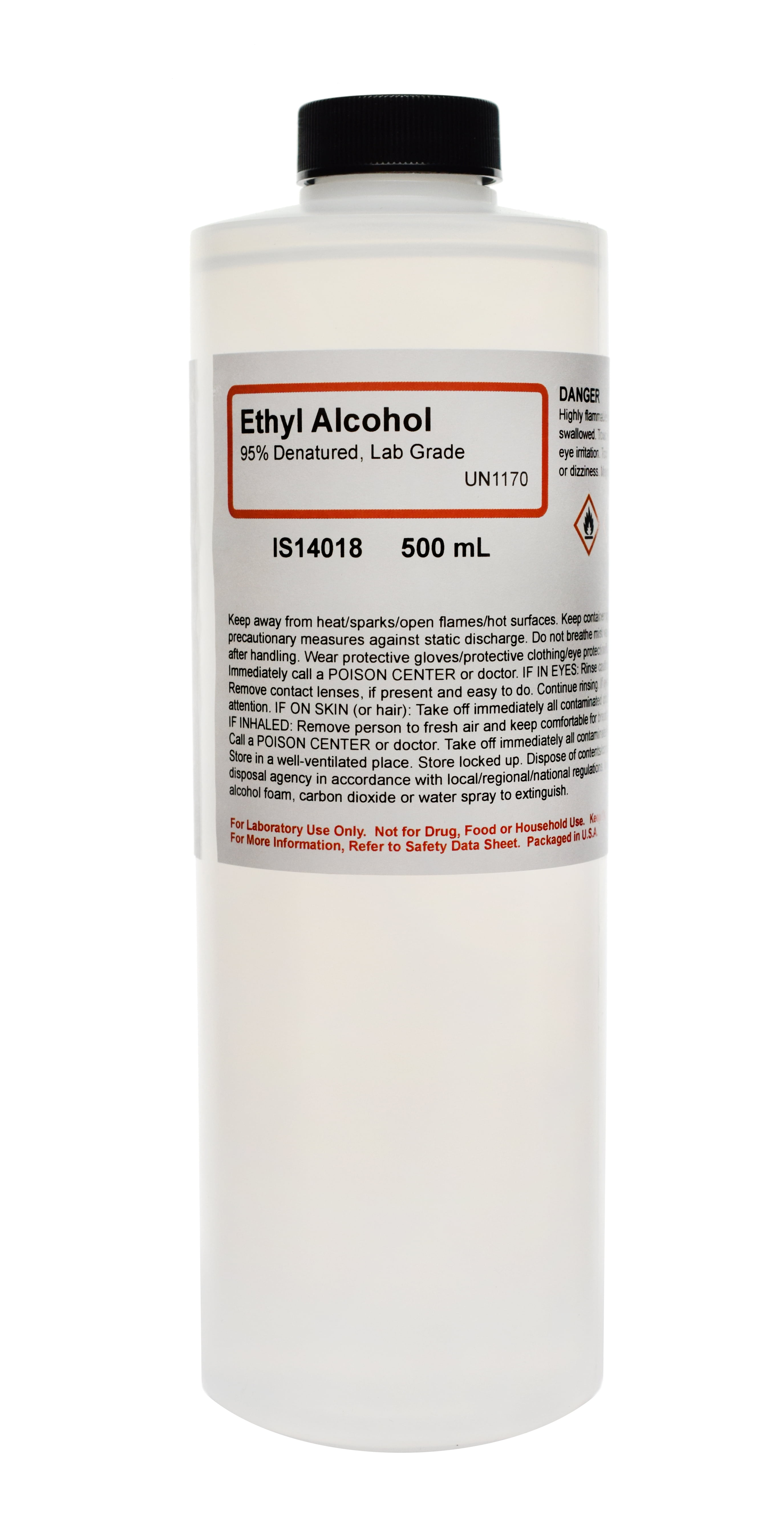 Laboratory Grade Denatured Ethyl Alcohol 95 500ml The Curated Chemical Collection Walmart Com Walmart Com