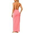thumbnail image 3 of INSPIRE CHIC Women's Cover Ups Adjustable Strap Backless Wrap Maxi Dress XL Pink, 3 of 5