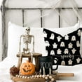 thumbnail image 3 of Halloween Throw Pillow Covers 18x18 Set of 2 Black and White Ghost Decor Spooky Halloween Decorations Outdoor Indoor Cute Decorative Cushion Cases for Home Living Room Sofa Couch, 3 of 6