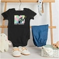 thumbnail image 3 of Retro MTV Colorful Blocks Logo Romper Boys or Girls Infant Baby Brisco Brands NB, 3 of 6