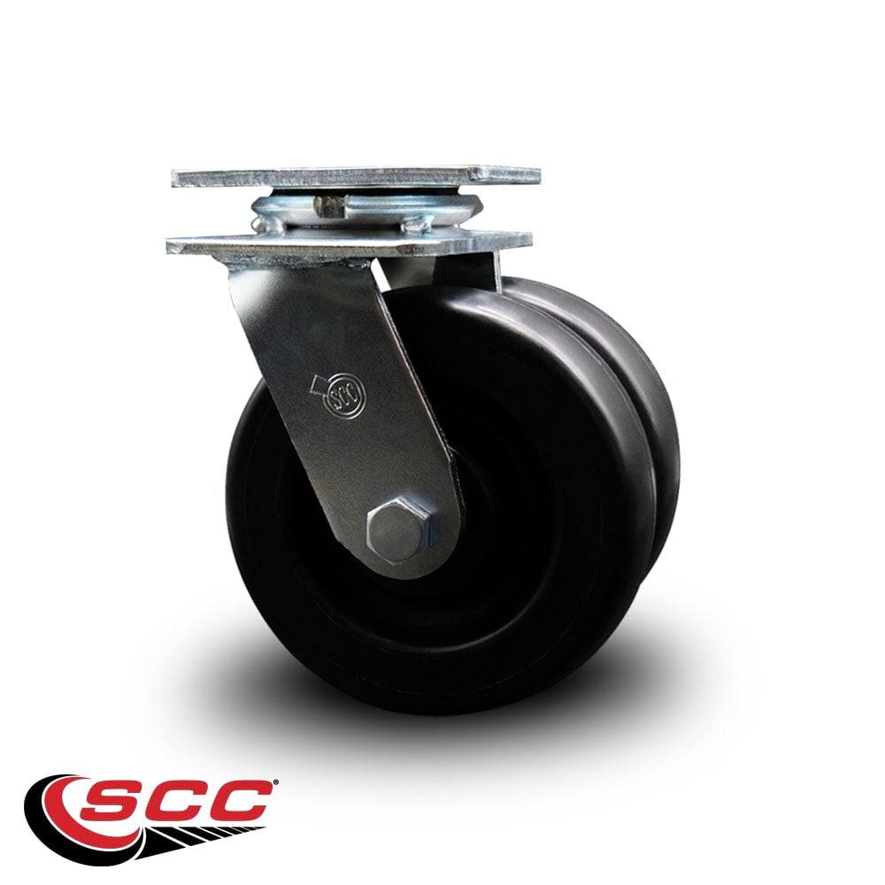 6 Inch Dual Polyolefin Wheels Swivel Caster with Ball Bearing Service Caster