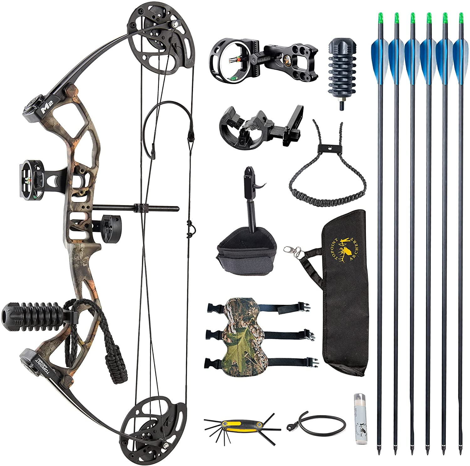 Archery Compound Bow Set for Kids and Juniors,Adjustable 17”-27” Draw Length,10-30 lbs Draw Weight,Complete Package,Right Handed Only