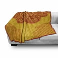 thumbnail image 3 of Ethnic Soft Flannel Fleece Throw Blanket, Abstract Floral Ornamental Framework Detail Grunge Background Traditional Design, Cozy Plush for Indoor and Outdoor Use, 60" x 80", Red Yellow, by Ambesonne, 3 of 6