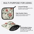 thumbnail image 3 of Yayeee Oven Mitts and Pot Holder Set of 2 Heat Resistant Kitchen Gloves Baking Hot Pad, Red Floral Pattern, 3 of 5