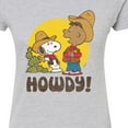 thumbnail image 3 of Peanuts - Franklin And Snoopy Howdy - Juniors Fitted Graphic T-Shirt, 3 of 6