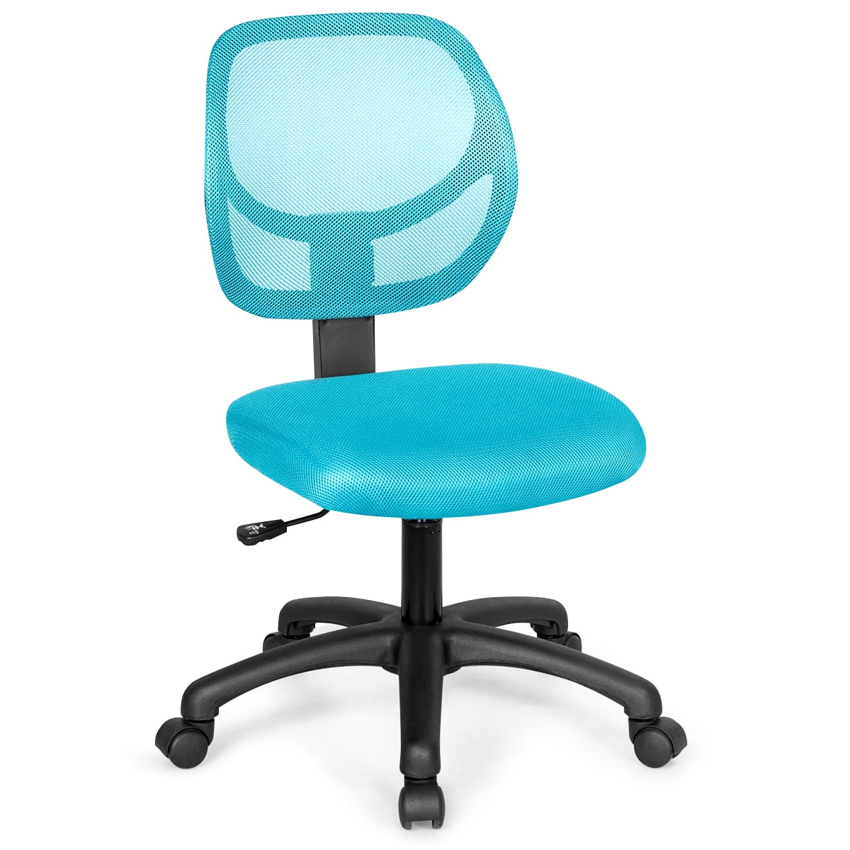 Costway Mesh Office Chair Low Back, Turquoise Armless Task Chair