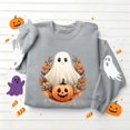 thumbnail image 5 of Tusihei Women Halloween Long Sleeve Cute Graphic Casual Pullover Tops Sweater Fall Winter Outfits, Gray S, 5 of 5