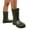 Dark Green, variant on Women's Mid Calf Chunky Rubber Rain Boots, Waterproof Solid Color Thick Sole Non Slip Protective Work Outdoor Mud Garden Water Shoes With Wide Calf Comfort Footwear,Dark Green 5.5