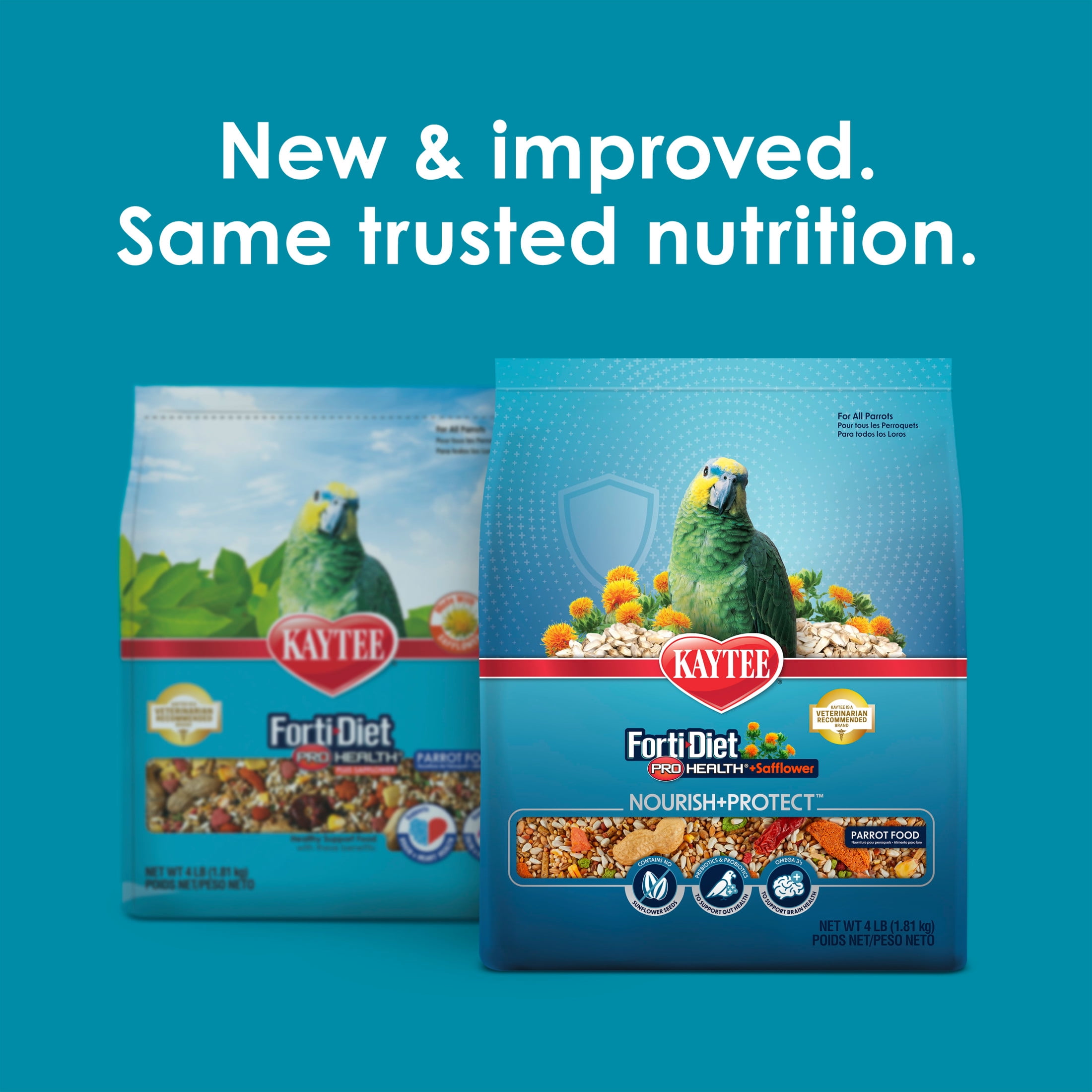 Kaytee Forti-Diet Pro Health + Safflower Nourish+Protect Parrot Food 4 Pounds