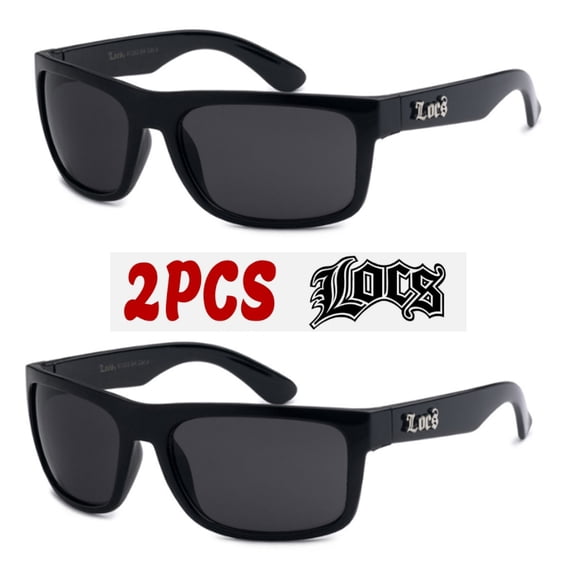 Locs 2 Pack Deal Hardcore Fashion HipHop Black Lowrider Designer Shades Sunglasses 91244