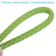 thumbnail image 4 of Braided Leather Keychain with Stainless Steel Key Ring, PU Woven Wristlet Lanyard, Fruit Green 3 Pack, 4 of 5