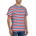 thumbnail image 4 of Yiaed American Patriotic Stars And Stripes Print Mens Short Sleeve Tight Fit T-Shirt, Crewneck Casual Tee-Medium, 4 of 5
